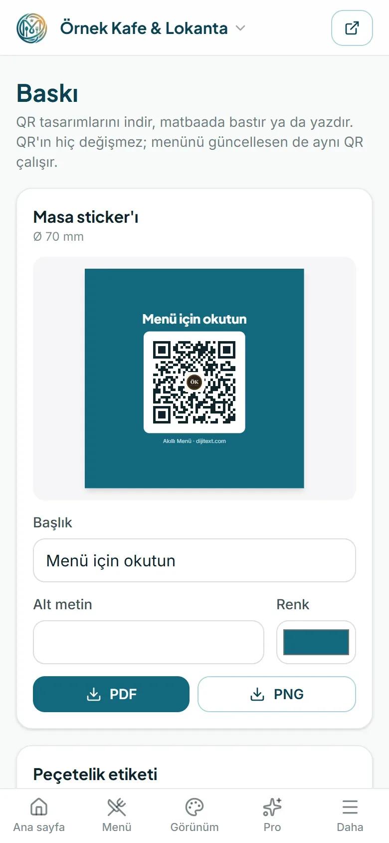 Akıllı Menü — 価格が変わっても、QRはそのまま 2