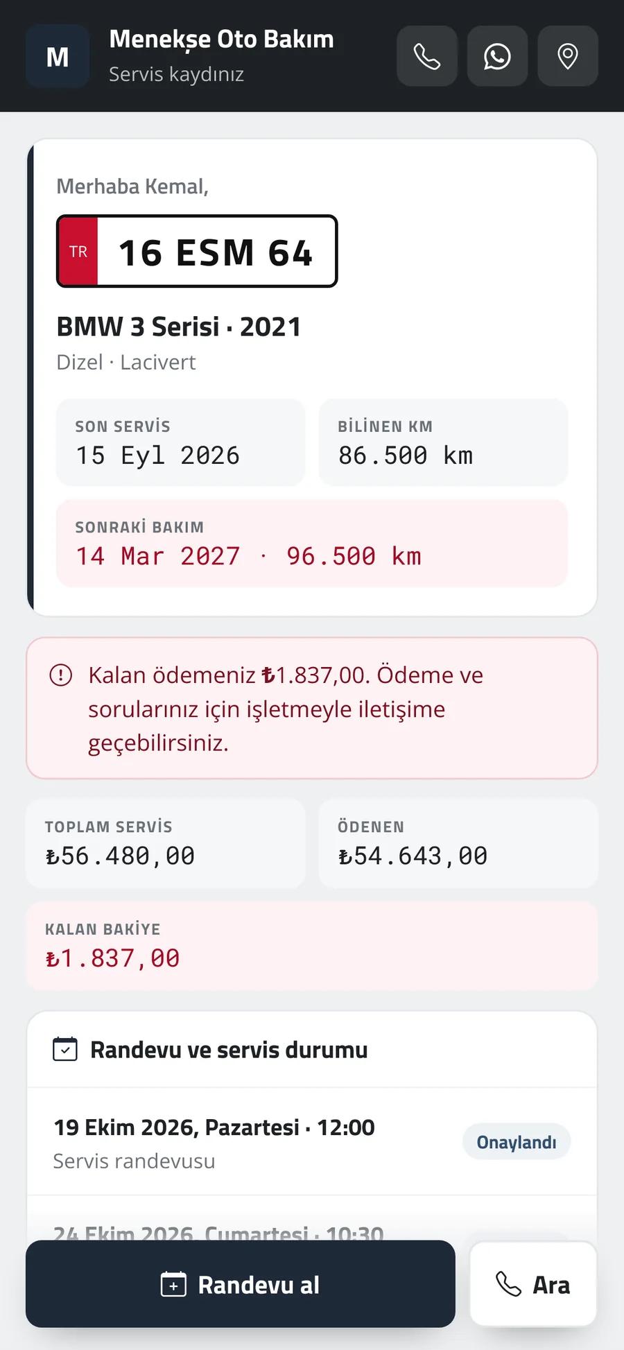 Randevul — Müşteri deneyimi 3