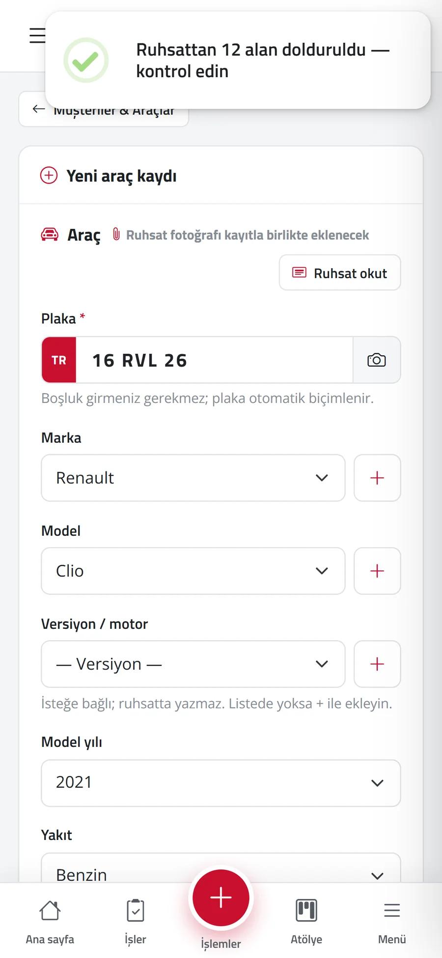Randevul — Kamerayla araç kabul 4