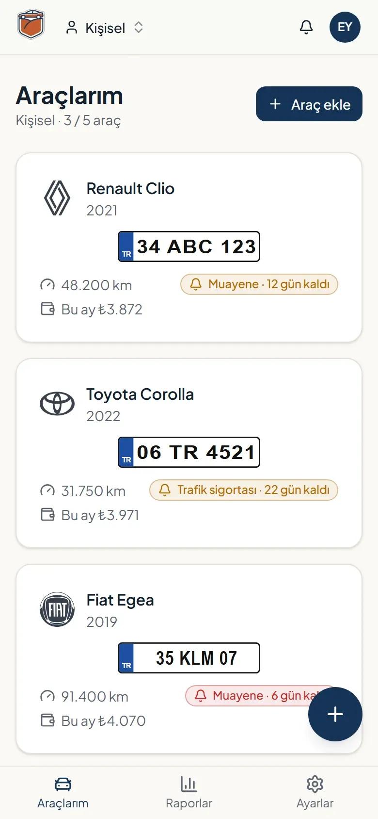 Araçlar Cepte — mobile