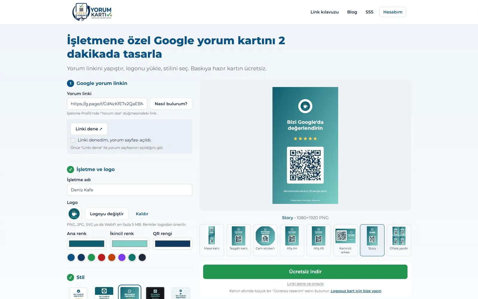 Yorum Kartı — 7 formatos listos para imprimir 2