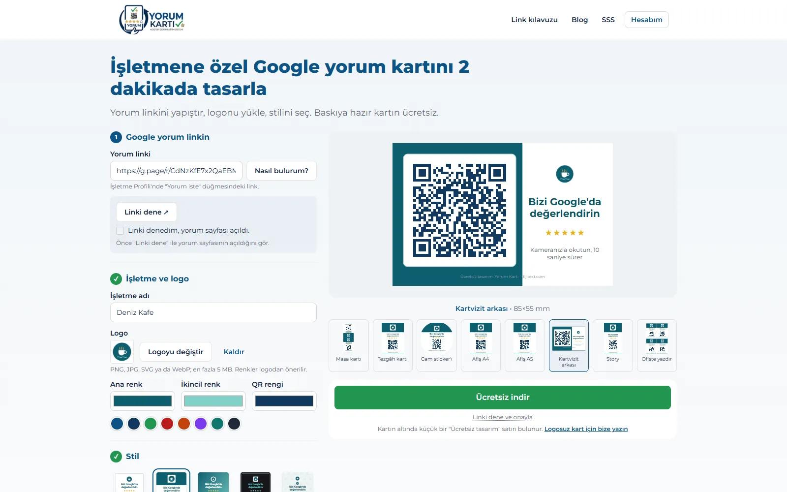Yorum Kartı — 7 formatos listos para imprimir 3