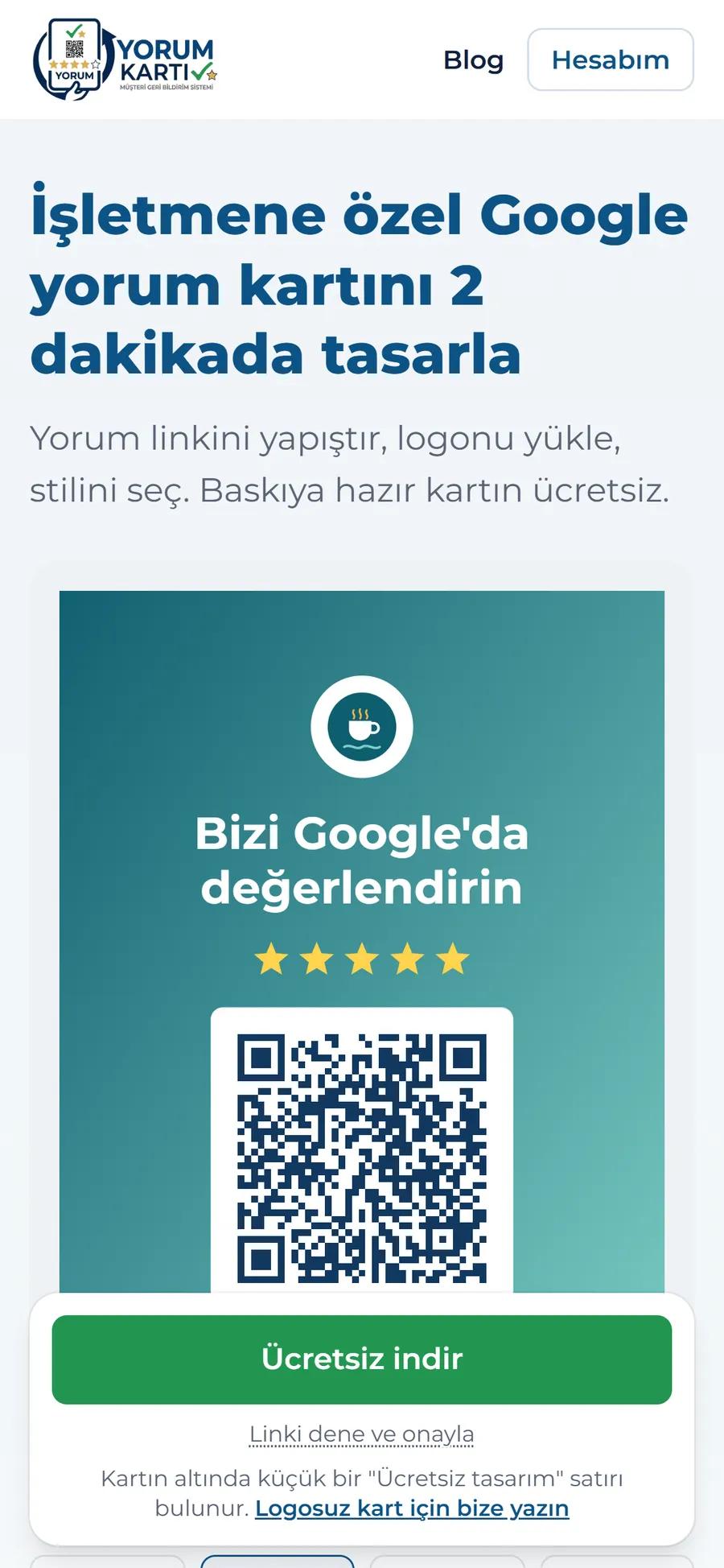 Yorum Kartı — mobile