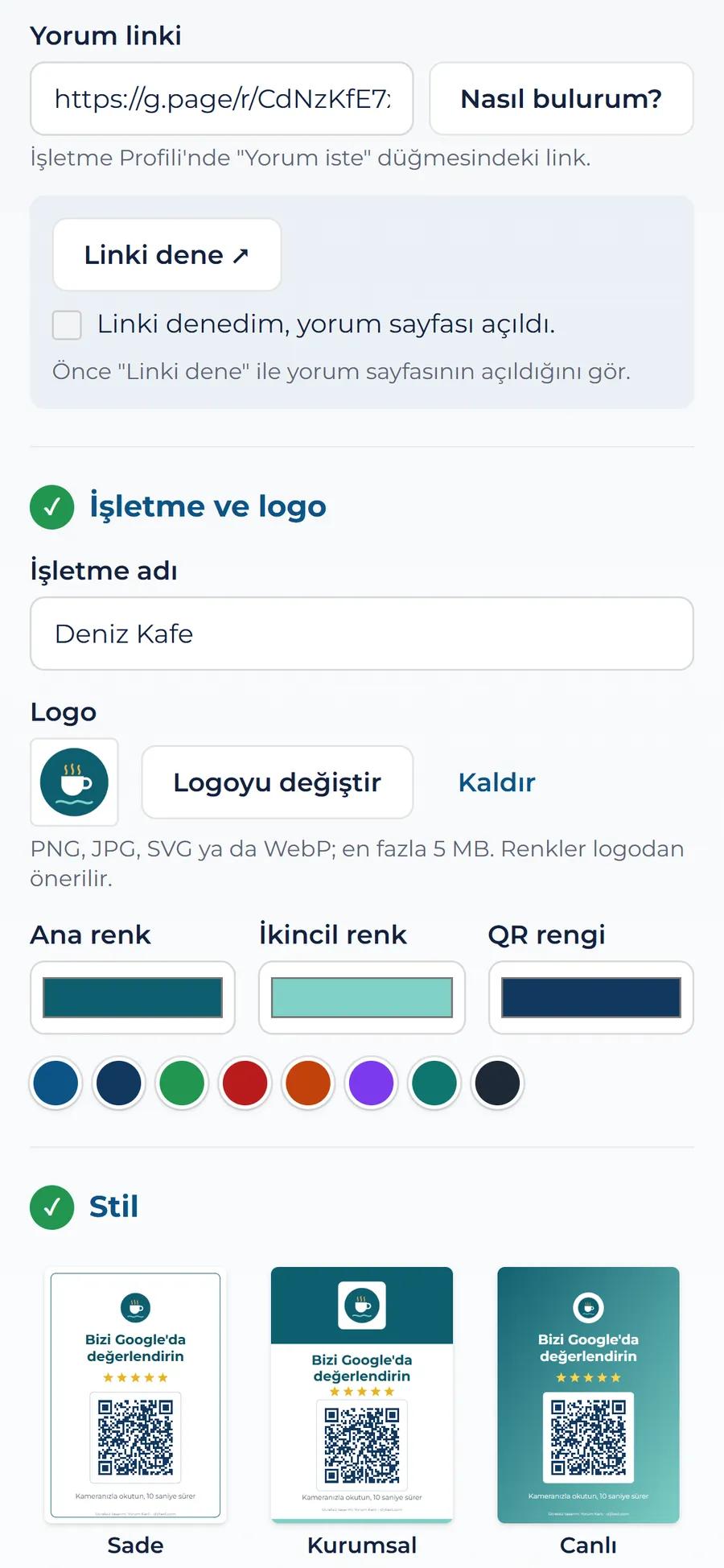 Yorum Kartı — Un diseño con tu marca en 2 minutos 2